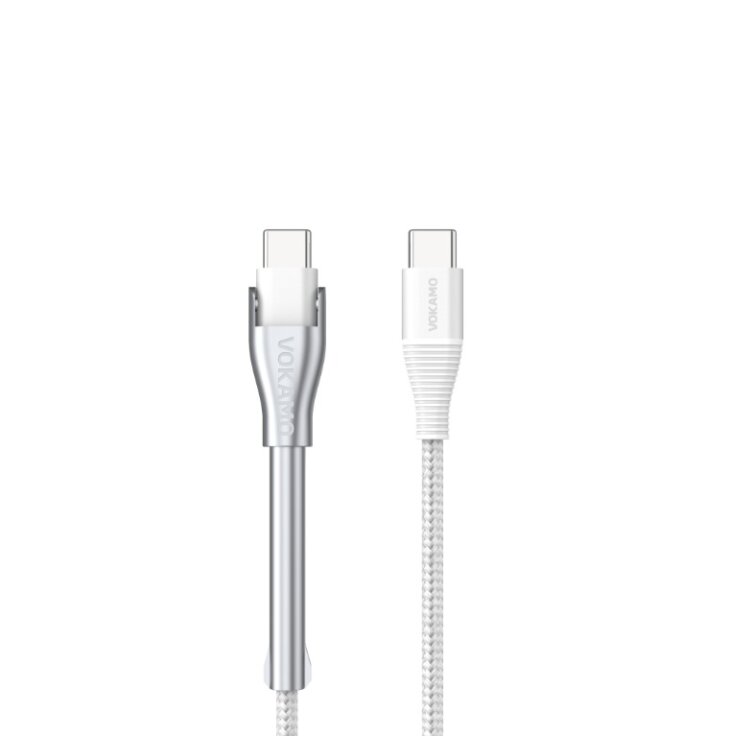 VOKAMO “Kirlink Series Stand Type-C to Type-C 60W Cable（1.2m）- White(NEW)