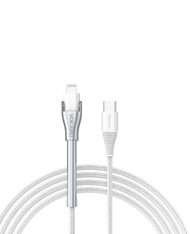 VOKAMO Kirlink Series Stand Type-C to Lightning Cable – White(NEW)